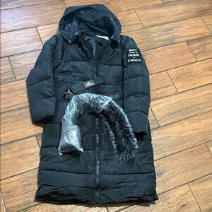 Bamulan Black Puffer jacket size large winter coat